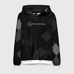 Толстовка-худи мужская Mercedes-Benz - В клетку, цвет: 3D-белый