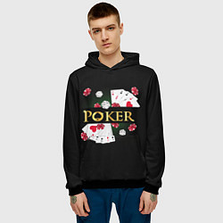 Толстовка-худи мужская Покер POKER, цвет: 3D-черный — фото 2