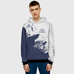 Толстовка-худи мужская Subaru - Текстура, цвет: 3D-черный — фото 2