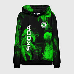 Толстовка-худи мужская Skoda: Green Smoke, цвет: 3D-черный