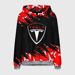 Толстовка-худи мужская Tesla - Logo Sport Auto, цвет: 3D-меланж