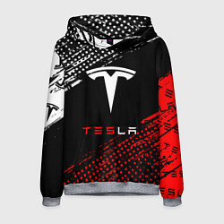 Мужская толстовка Tesla - Logo Pattern