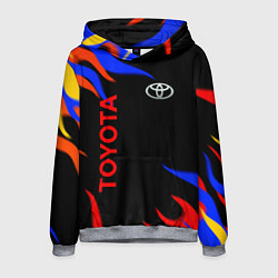 Толстовка-худи мужская Toyota Разноцветный огонь, цвет: 3D-меланж