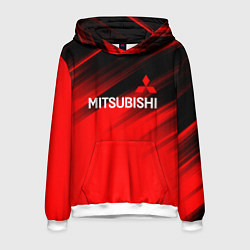 Толстовка-худи мужская Mitsubishi - Red Sport, цвет: 3D-белый