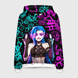 Толстовка-худи мужская JINX ДЖИНКС NEON PATTERN, цвет: 3D-белый