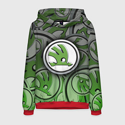 Толстовка-худи мужская Skoda Carbone Pattern, цвет: 3D-красный