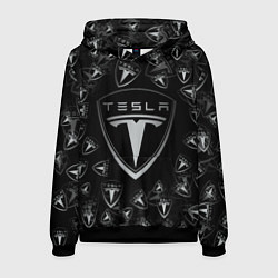 Толстовка-худи мужская TESLA BIG LOGO PATTERN, цвет: 3D-черный