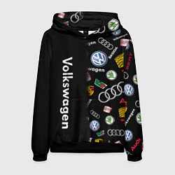 Толстовка-худи мужская Volkswagen Group Half Pattern, цвет: 3D-черный