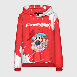 Толстовка-худи мужская FRIDAY NIGHT FUNKIN - ПАРЕНЬ - Брызги, цвет: 3D-красный