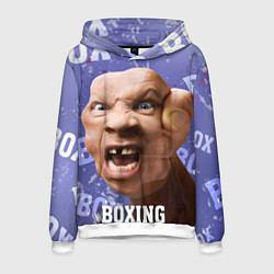 Толстовка-худи мужская Boxing - фиолетовый, цвет: 3D-белый