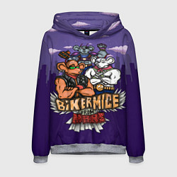 Толстовка-худи мужская Мыши-Байкеры с Марса Рокеры, цвет: 3D-меланж