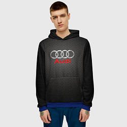 Толстовка-худи мужская Audi карбон, цвет: 3D-синий — фото 2