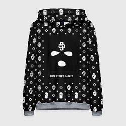 Толстовка-худи мужская Узор Black Phantom Ski Mask Dope Street Market, цвет: 3D-меланж