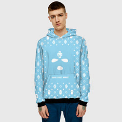 Толстовка-худи мужская Sky Blue Phantom Ski Mask Dope Street Market, цвет: 3D-черный — фото 2