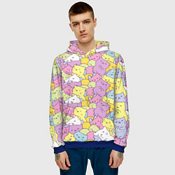 Толстовка-худи мужская Cute pattern of seals, цвет: 3D-синий — фото 2