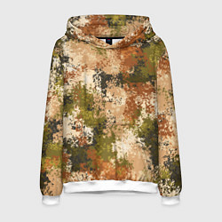 Толстовка-худи мужская Камуфляж Василиск Степь, цвет: 3D-белый