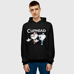 Толстовка-худи мужская Cuphead грозные ребята из Криминального чтива, цвет: 3D-черный — фото 2