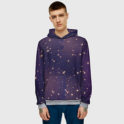 Толстовка-худи мужская Звездное ночное небо Галактика Космос, цвет: 3D-меланж — фото 2