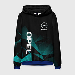Толстовка-худи мужская Opel Опель геометрия, цвет: 3D-синий