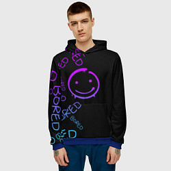 Толстовка-худи мужская Neon Bored Half pattern, цвет: 3D-синий — фото 2