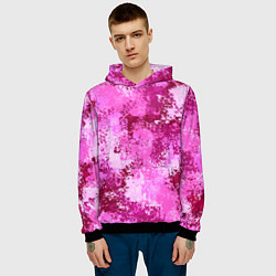 Толстовка-худи мужская Спортивный камуфляж Пикси - Питахайя, цвет: 3D-черный — фото 2