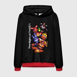 Толстовка-худи мужская Five Nights at Freddys - FNAF - персонажи игры, цвет: 3D-красный