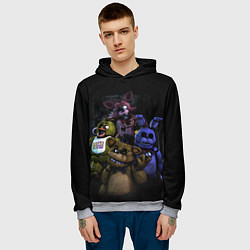 Толстовка-худи мужская Five Nights at Freddys - FNAF персонажи игры, цвет: 3D-меланж — фото 2