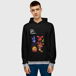 Толстовка-худи мужская Five Nights at Freddys - персонажи, цвет: 3D-меланж — фото 2