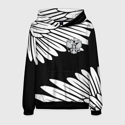 Толстовка-худи мужская КРЫЛЬЯ СВОБОДЫ ГЕРБ РОССИИ, цвет: 3D-черный