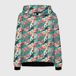 Толстовка-худи мужская Ракетки для тенниса, цвет: 3D-черный