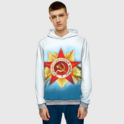 Толстовка-худи мужская ДЕНЬ ПОБЕДЫ 9 МАЯ, цвет: 3D-меланж — фото 2