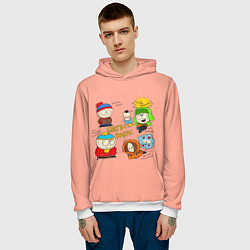 Толстовка-худи мужская Южный парк персонажи South Park, цвет: 3D-белый — фото 2