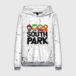 Толстовка-худи мужская Южный парк мультфильм - персонажи South Park, цвет: 3D-меланж