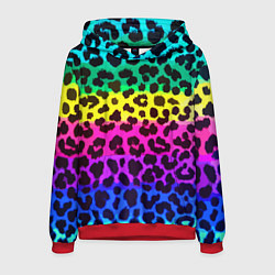 Толстовка-худи мужская Leopard Pattern Neon, цвет: 3D-красный