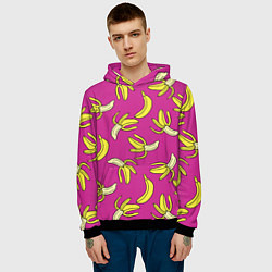 Толстовка-худи мужская Banana pattern Summer Color, цвет: 3D-черный — фото 2