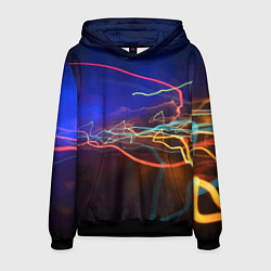 Толстовка-худи мужская Neon vanguard pattern Lightning Fashion 2023, цвет: 3D-черный