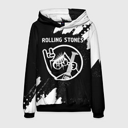 Толстовка-худи мужская Rolling Stones - КОТ - Краска, цвет: 3D-черный