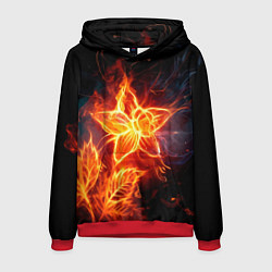 Толстовка-худи мужская Flower Neon Fashion 2035 Flame, цвет: 3D-красный