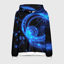 Толстовка-худи мужская Неоновый космос Neon space, цвет: 3D-белый