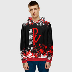 Толстовка-худи мужская Powerwolf брызги красок, цвет: 3D-красный — фото 2