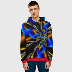 Толстовка-худи мужская Neon vanguard pattern Fashion 2023, цвет: 3D-красный — фото 2