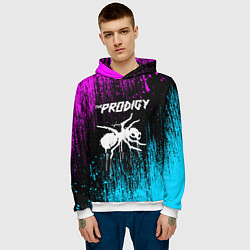 Толстовка-худи мужская The prodigy neon, цвет: 3D-белый — фото 2