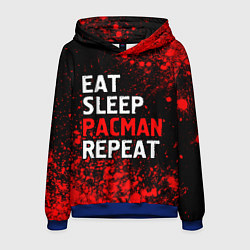 Толстовка-худи мужская Eat Sleep Pacman Repeat Арт, цвет: 3D-синий