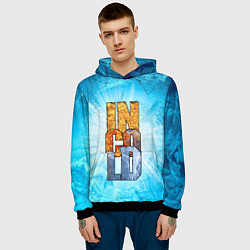 Толстовка-худи мужская IN COLD logo with blue ice, цвет: 3D-черный — фото 2