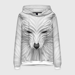 Толстовка-худи мужская Волк - белый, цвет: 3D-белый