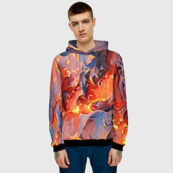 Толстовка-худи мужская Lava & flame, цвет: 3D-черный — фото 2