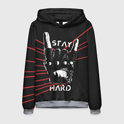 Толстовка-худи мужская Stay hard, цвет: 3D-меланж