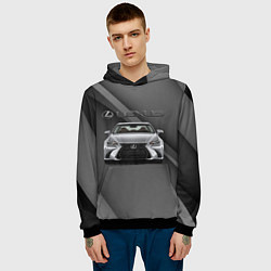 Толстовка-худи мужская Lexus auto, цвет: 3D-черный — фото 2