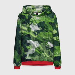 Толстовка-худи мужская Camouflage Pattern Камуфляж Паттерн, цвет: 3D-красный