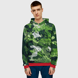 Толстовка-худи мужская Camouflage Pattern Камуфляж Паттерн, цвет: 3D-красный — фото 2